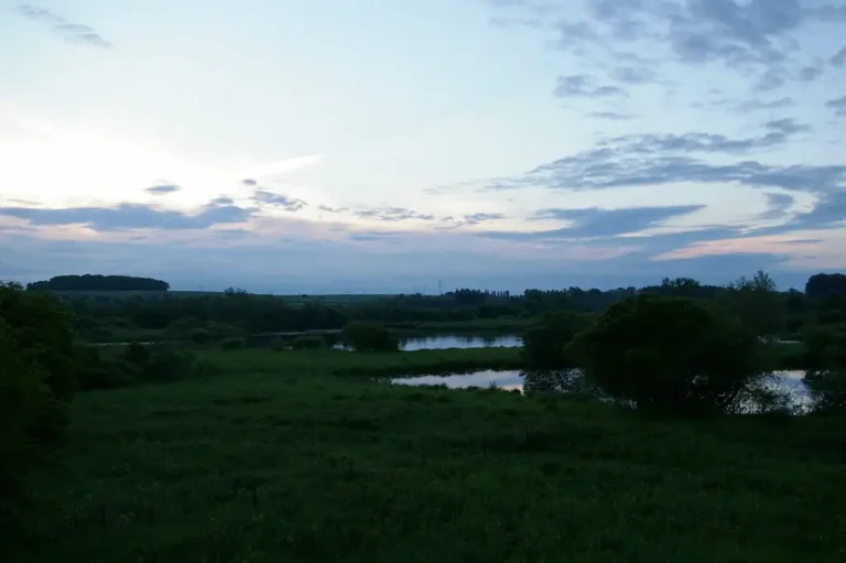 Photographie du Marais de Tirancourt (Somme) au crépuscule.