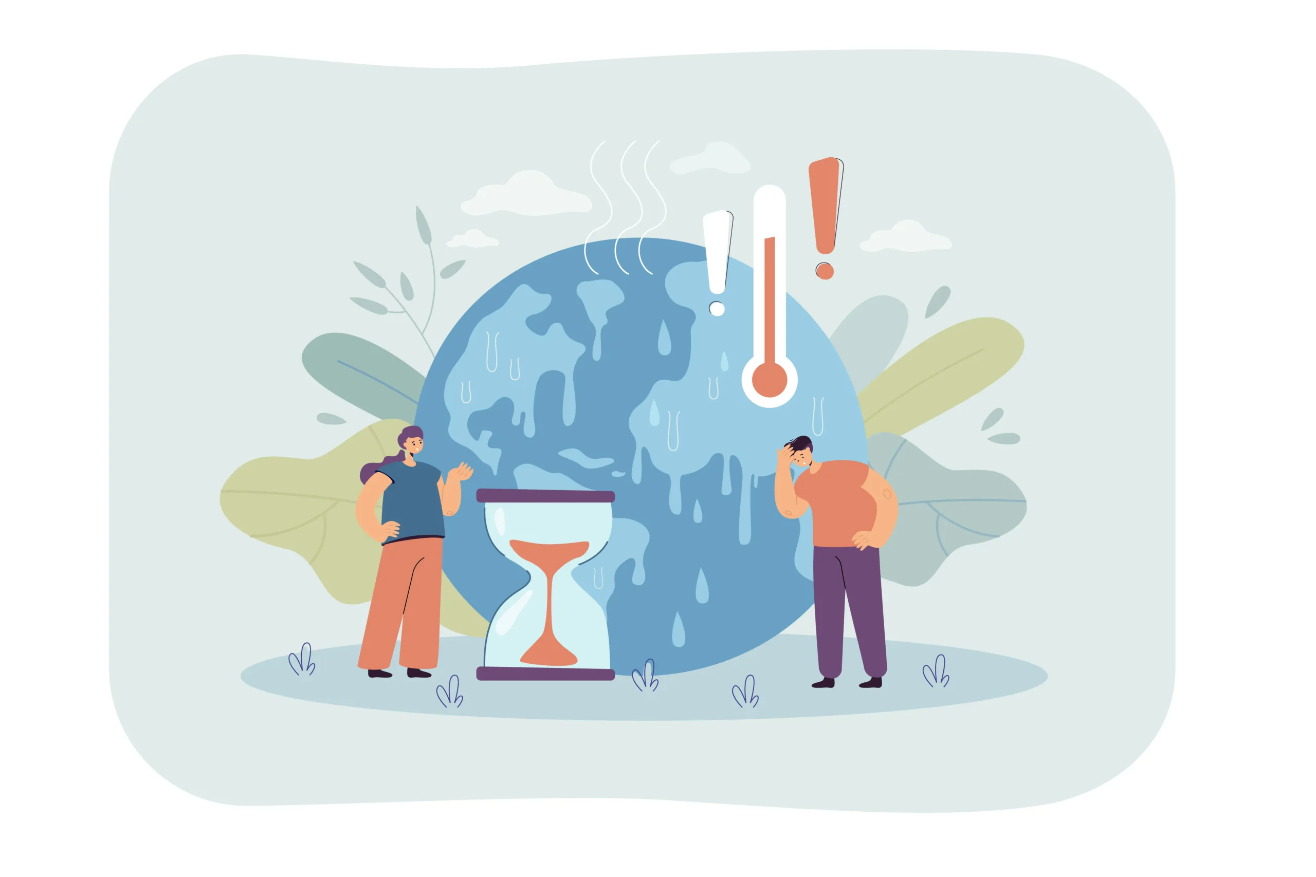 Illustration changement climatique flat design